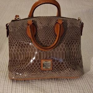 Dooney & Bourke Tan Snake Print Satchel